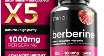 1000mg Berberine Supplement Capsules with Bitter Melon and Banaba Leaf – 30 Servings