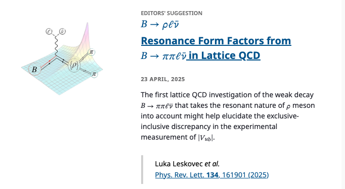 A new lattice QCD calculation of the B→ρlν decay may provide insight into the de…